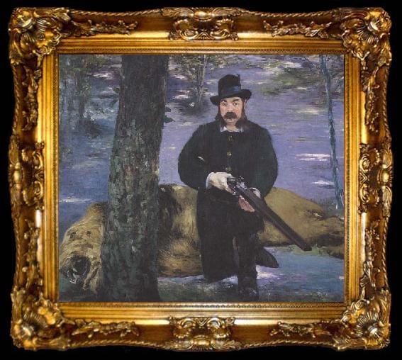 framed  Edouard Manet Eugene Pertuiset,le chasseur de lions (mk40), ta009-2